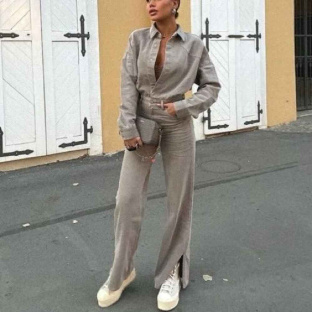 ZARA TRE LONG DENIM JUMPSUIT - Size XS